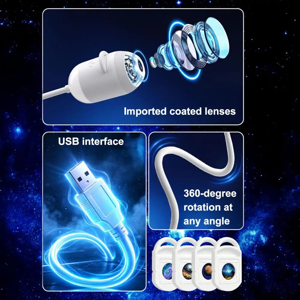 USB Starry Sky Projector Lamp with Clear Image Adjustable Brightness Touch Control 2-in-1 Night Light And Star Projector