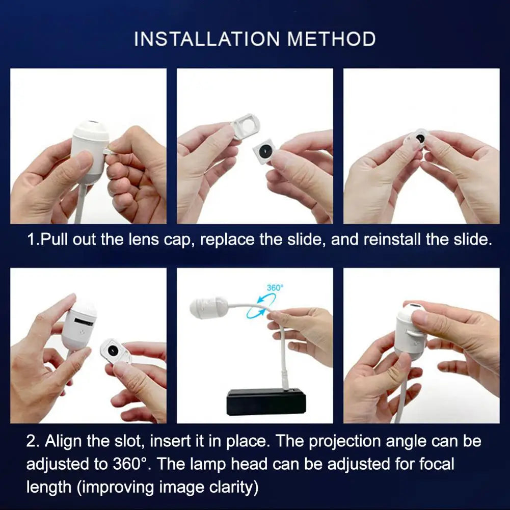 USB Starry Sky Projector Lamp with Clear Image Adjustable Brightness Touch Control 2-in-1 Night Light And Star Projector